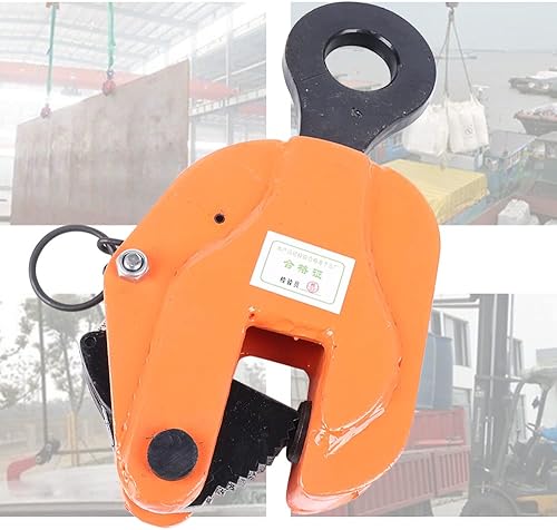 Vertical Plate Lifting Clamp 6600lbs 3T Lifting Clamp with Lock Hoist Hook Chain Industrial Steel Plate Clamp Sheet Metal Lifting Clamp Plate Lifting Clamp Handling Lifting Equipment - Poueer