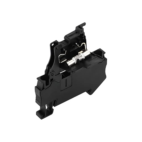 10Pcs ST 4-HESI Black 5X20 Fuse Holder with Disconnect Lever Spring Fuse Terminal Block DIN Rail Connector ST4-HESI(Without Fuse) - Poueer