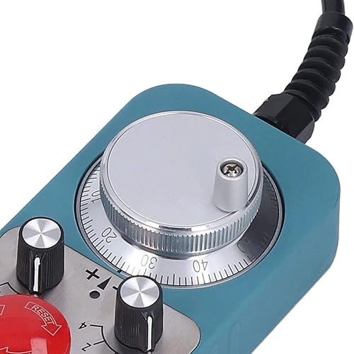CNC Handwheel, 100PPR CNC Electronic Handwheel with Emergency Stop Button, 4 Axes CNC Handwheel Controller Manual Pulse Generator - Poueer