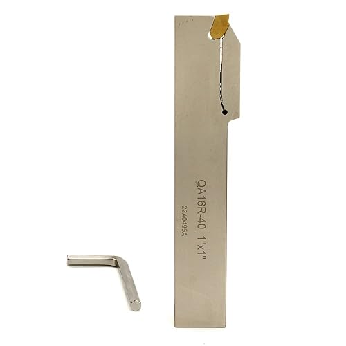 OSCARBIDE 1'x1' Nickel Plated Indexable Grooving & Parting Cut-Off Tool with GTN-4 Carbide Insert, Right-Hand Lathe Holder (1pc) - Poueer