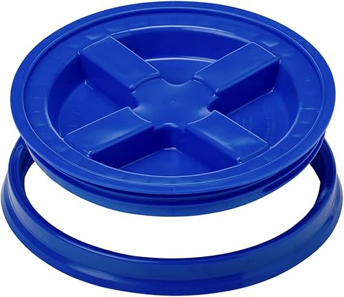 House Naturals 5 Gallon Aqua Food Grade BPA Free Made in USA Bucket Pail with Blue Airtight Double Gasket Screw on Lid (Pack of 2) - Poueer