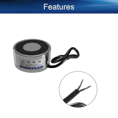 Heyiarbeit 12V DC 1500N Electric Lifting Magnet Electromagnet Solenoid Lift Holding 80mmx38mm - Poueer