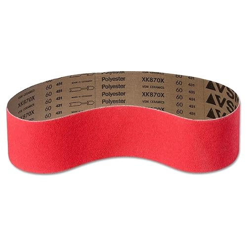 6 inch x 123 inch, 80 Grit, KK752X (General Grade), X-Weight, Aluminum Oxide (A/O), Abrasive Sanding Belts, 10-Pak - Poueer