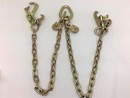 5/16' x 36' V-Chain Bridle with RT and Mini-J Cluster and Grab Hooks 4700 lbs WLL (1) - Poueer