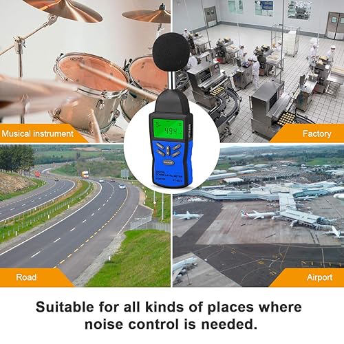 Precision Sound Level Meter, BTMETER Digital Decibel Tester for 30~130 dB Noise Volume Measurement with A/C Fast/Slow Weighting, Large Backlight Display BT-882A Decibel Reader - Poueer