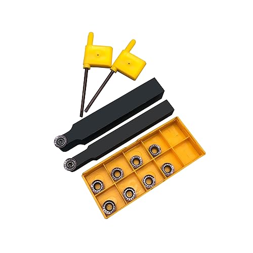 10pcs RPMT10T3 Indexable Carbide Inserts Milling Cutter with 1/2',5/8',' SRDPN Indexable Tool Holder Metal Lathe Cutting Tools (SRDPN1212H10+SRDPN1616H10+RPMT10T3) - Poueer