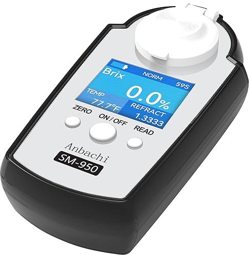 Digital Refractometer Digital BRIX Tester Sugar Meter Ideal for Drinking Water Beverage Kombucha Orchard Fruit Juice Carbohydrate Content High Accuracy Portable Refractive Index Tester 0-95% - Poueer