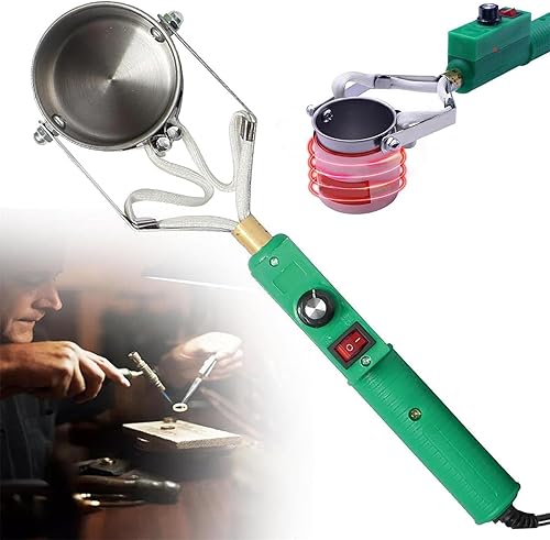 Electric soldering tin melting furnace 320W, handheld lead melting furnace, 800g capacity soldering furnace, temperature range 150-450℃ - Poueer