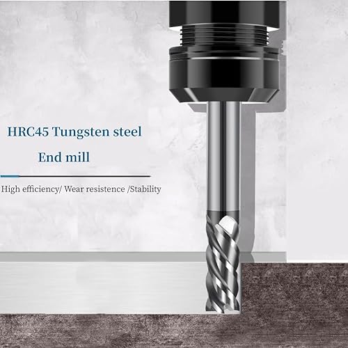 2PCS 1/2'' Carbide Square End Mill Bits Set, Milling Bits Cutter 1/2 Carbide End Mills for Alloy Steels/Hardened Steels, HRC 45 Deg Single End 4 Flute AlTiN Coating (2PCS 1/2in) - Poueer