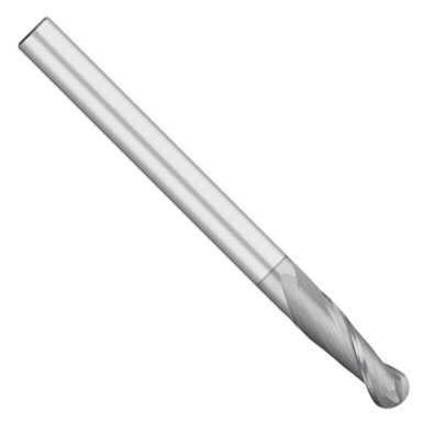 Kodiak Cutting Tools KODIAK166054 USA Made Solid Carbide Ball Nose End Mill, TICN Coated, 2 Flute, 1/4' Shank, 1-1/2' Length of Cut, 6' Overall Length, 1/4' Diameter - Poueer