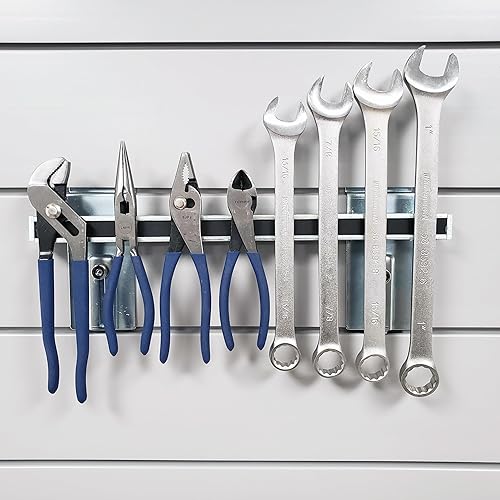 Crownwall Slatwall Steel 16' Magnetic Tool Bar - 2 Pack - Poueer