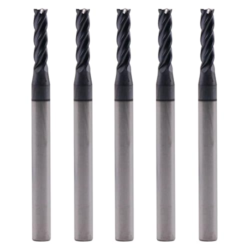 BestParts High Performance 5pcs 7/16' Solid Carbide Square End Mills, AlTiN Coated, 4 Flute, 30 Degree Helix, 7/16' Cutting Diameter, 7/16' Shank Diameter, 1' Length of Cut, 2-3/4' Overall Length - Poueer