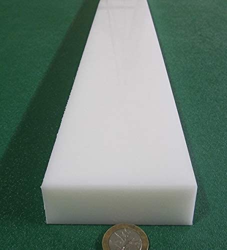 White HDPE (High Density Polyethylene) Rectangular Bar 1.00' (1') x 3.00' (3') x 48' 1 pc - Poueer