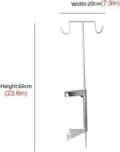 Poste Pet Cage IV Pole with 2 Hooks Stainless Steel Infusion Pump Stand Dog Cage IV Drip Stand Intravenous Pole Bracket Rack for Hospital Care - Poueer