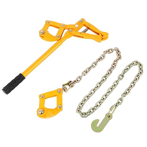 Chain Fence Strainer, Heavy Duty Fence Stretcher Tensioner, Capacity 2200lbs Steel Fence Repair Tool, Plain Barbed Woven Wire Stretcher Tool for Center & End Post Pull - Poueer