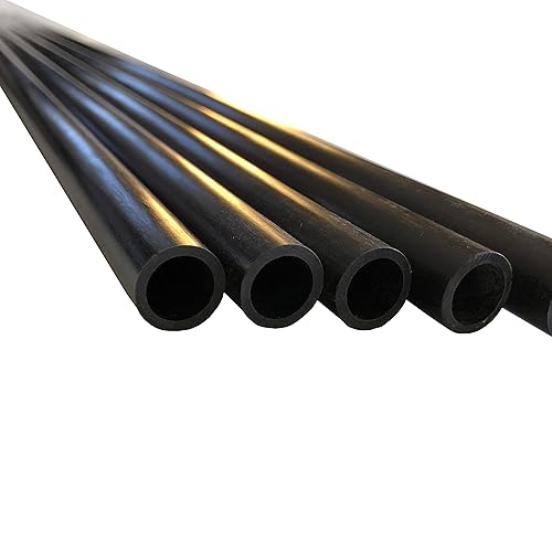 – Carbon Fiber Tube - 4mm X 2mm x 1000mm – Pultruded Round Hollow Carbon Fiber rods Black Matte Finish - Pure Carbon Fibre Hollow Tube shafts - for RC Planes-Drones, Boat DIY Craft Projects - Poueer