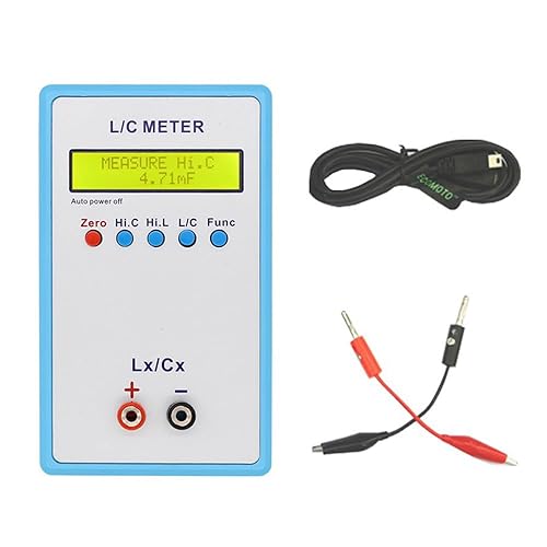 Inductor Capacitor Tester, High Precision Handheld LC Meter, Inductive Capacitance Meter Kit, 1pF-100mF, 1uH-100H (LC200A) - Poueer