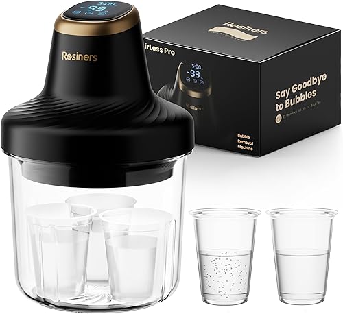 Resiners Resin Bubble Remover Airless Pro, 3 Min Remove 99.99% Bubbles, 99kPa Vacuum Chamber (20L/min), 3.2L Big Capacity for All Epoxy Resin,UV Resin,Silicone,Art Crafts,Jewelry Making (Patented) - Poueer