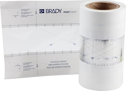 Brady PaintStripe Floor Marking Stencil, Continuous Line, 0.25' Height, 3' Wide, 1200' Length, Polypropylene, Clear/White - 148814 - Poueer