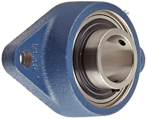 SKF FYTB 15 TF Ball Bearing Flange Unit, 2 Bolts, Setscrew Locking, Regreasable, Contact Seal, Cast Iron, Metric, 15mm Bore, 76.5mm Bolt Hole Spacing Width - Poueer