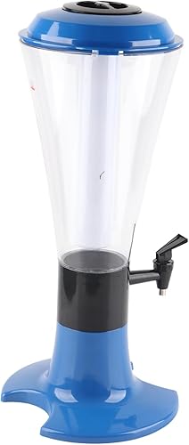 Beerenser with Tap 3L enser Multipurpose Glow in The Dark Tabletop Wine Tap for Home Bar KTV (Blue)(Painted Silver) - Poueer
