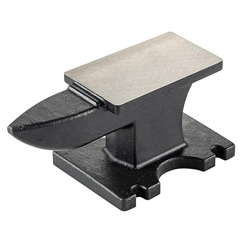 Heavy Duty Cast Steel Anvil with Round/Square Hole Large Countertop 88lb Horn Anvil Blacksmithing Metalsmith Tool Kit Stand Included - Poueer