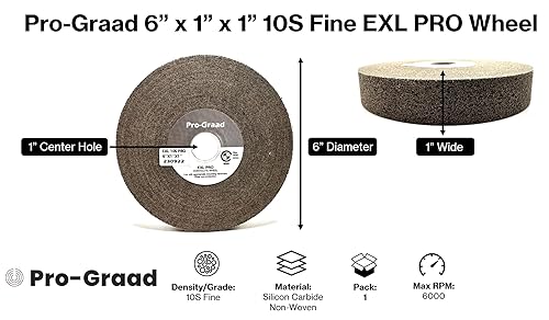 EXL PRO Convolute Deburring Polishing Wheel - 6' x 1' x 1' 10S Fine Silicon Carbide - Professional Grade - Metal Deburring, Finishing and Polishing Wheel - (1 Pack) - Poueer