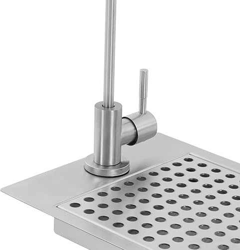 Glass Rinser Cup Washer, Commercial 304 Stainless Steel Pitcher Rinser with Faucet and Multi Angle Cleaning Nozzle for Bar, Cafe, Restaurant, Hotel, Home - Poueer