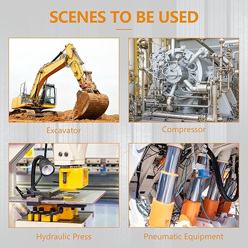 Hydraulic Pressure Test Kit，600bar /8700psi / 60mpa 5 Gauges 14 Tee Connectors 13 Test Couplings 5 Test Hoses, Hydraulic Gauge Kit Sturdy Carrying Case - Poueer