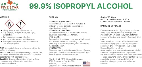 99.9% Pure Isopropyl Alcohol, 99.9 Percent IPA 1 Gallon, USP Grade, Made in The USA - Poueer