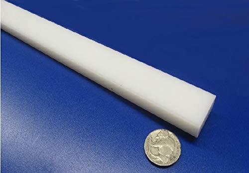 White HDPE (High Density Polyethylene) Rectangular Bar .375' (3/8') x 1.00' (1') x 48' 4 pcs - Poueer
