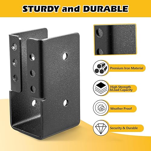 12PCS Concealed Joist Hangers, Concealed Flange Light Joist Hanger for Wood Rail, 2”x 4” Q235 Steel Joist Brackets - Poueer