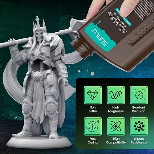 SUNLU 2 KG*2 Bottles ABS-Like 3D Printer Resin, 405nm UV Curing Photopolymer Rapid 3D Resin for 4K 8K LCD/DLP/SLA 3D Printers, Non-Brittle & High Precision & Low Shrinkage, 2000g*2, Dark Grey& Black - Poueer