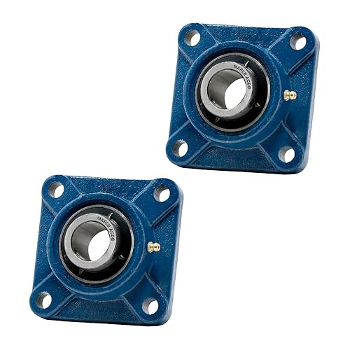 MAPLE ACE UCF209-28 Square Flange Bearing 1-3/4' Bore, 4-Bolt Self-Aligning, Solid Base, Heavy Duty (Qty 4) - Poueer