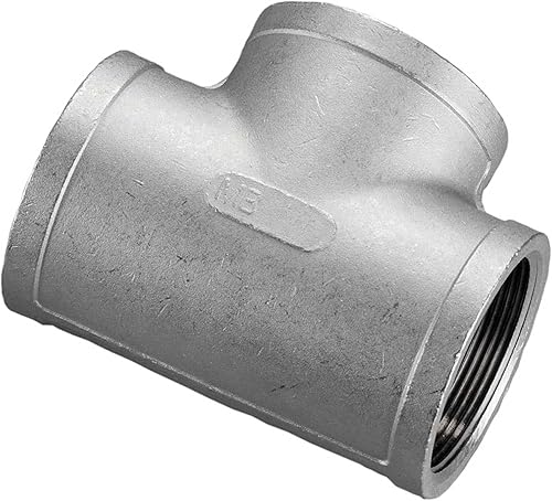 2' Tee, 304 Stainless Steel, FNPT, Class 150, 300 PSI - Poueer