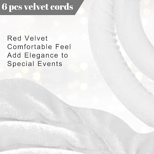 Fumete 6 Pieces Velvet Stanchion Rope Bulk 6.5 Feet Crowd Control Barriers Safety Velvet Rope with Polished Gold Hooks for Graduation Party Openings, Not Include Stanchion Post(Pink) - Poueer