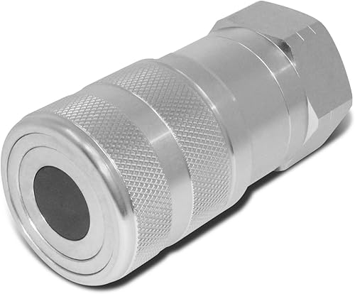 Flat Face High Flow Hydraulic Quick Connect Couplers Set, 1' Body x 1' NPT Thread - Poueer