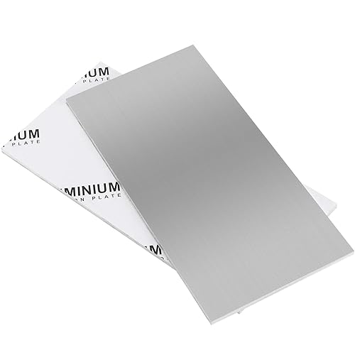 HAKZEON 4 Pack 6061 1/4 Inch Metal Aluminum Sheet, 6 x 12 Inch Flat Plain Aluminum Plate Covered with Protective Film, Rectangle Mateal Sheets Plates for Framing Base Plate Crafting - Poueer