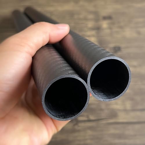 2pcs Carbon Fiber Tube 8x6x500MM 3K Roll Wrapped Twill Matte Finish - Poueer