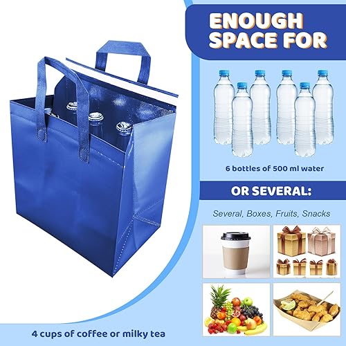 Hushee 200 Pcs Insulated Take out Bags Bulk Thermal Insulation Take Away Bags Disposable 10.24x11.02x6.69 Inch for Grocery Lunch Hot Cold Frozen Food Delivery Shipping Cooler(Black) - Poueer