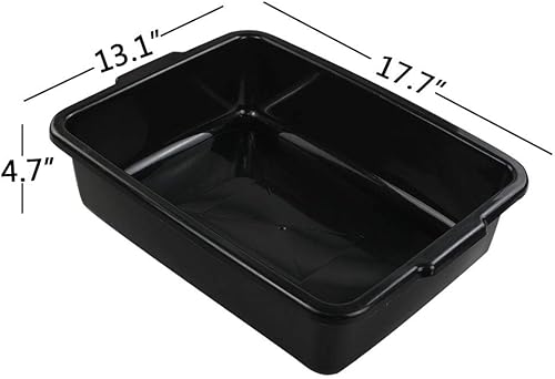 3-Pack 13 L Plastic Commercial Tote Box with Lid, Bus Tubs/Bus Box, Gray - Poueer