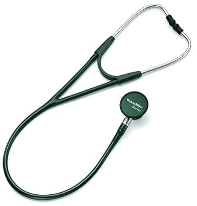 Welch Allyn 5079-125 Harvey Elite Adult Cardiology Stethoscope, Black, Double-Head Chestpiece, Dual Lumen Tubing, 28' - Poueer
