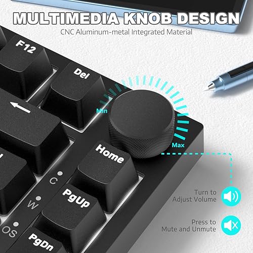 ATTACK SHARK X820ULTRA Wireless Gaming Mechanical Keyboard with TFT Smart Display&Knob,Side Printed PBT,Gasket Mounted 75% TKL Keyboard,BT5.0/2.4GHz/USB-C,RGB Backlit（White Contour,Shark Switch - Poueer