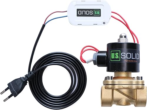 U.S. Solid Smart Solenoid Valve - 3/4 Inch Wi-Fi APP-Controlled Brass Solenoid Valve, 110V AC - Poueer