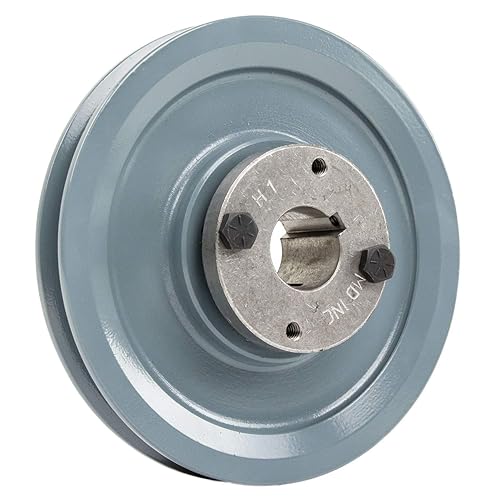 Cast Iron 5.75' Single Groove Pulley Belt B Section 5L with 1' Sheave Bushing BK60H - Poueer
