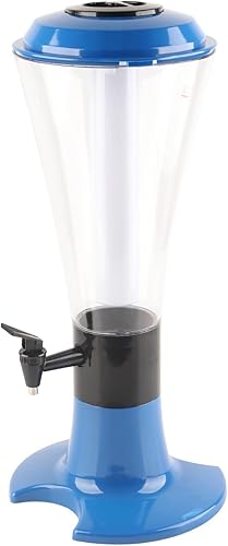 Beerenser with Tap 3L enser Multipurpose Glow in The Dark Tabletop Wine Tap for Home Bar KTV (Blue)(Painted Silver) - Poueer