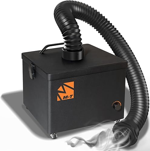 M-T 120W Powerful Solder Fume Extractor for Laser Engraving, Soldering Iron, DTF, 3D Printing, 243m³/h Strong Suction, Low-Noise, H13 Efficient Quad-Layer Fume Removal 99.9% Purification Rate - Poueer