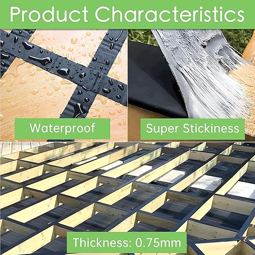 Joist Tape 2' x 50' - Butyl Joist Flashing Tape for Wood Decks & Roof - Weather-Resistant - 8 Rolls - Poueer