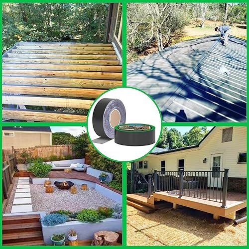 Butyl Joist Deck Tape, 2' X 50' Deck Joist Tape Waterproof Flashing Tape, Weather Resistance Self-Adhesive Joist Tape Decking for Deck Joist Beams Protection(12 Rolls) - Poueer