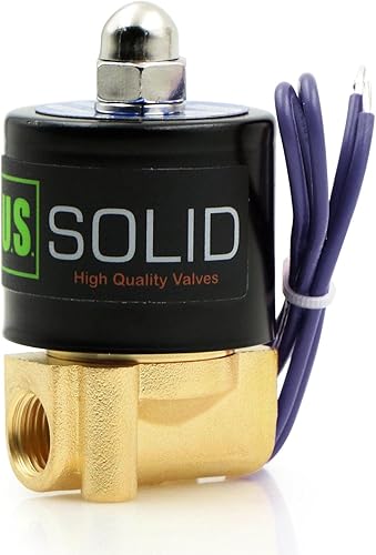 U.S. Solid 3/8' Electric Solenoid Valve 12-VDC, VITON Gasket, Air, Gas, Fuel Normally Closed - Poueer
